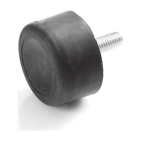 Tampone di gomma per piedino a macchina, con elemento in metallo e bullone filettato unilaterale, diverse misure (M8 x 23, 30 x 28,5)
