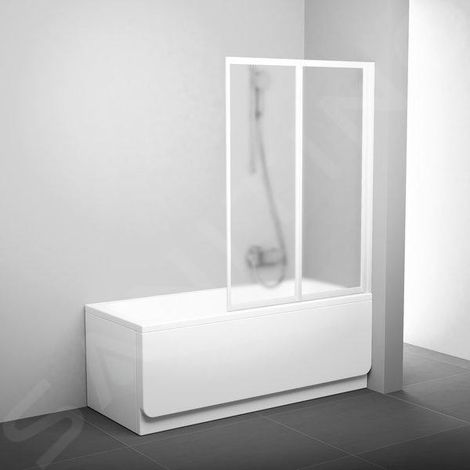 Ravak Supernova - Paroi de baignoire pliante en deux parties VS2 105, 1045x1400 mm, blanc/Grape 796M0100ZG (1/3)