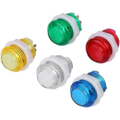 Cinq boutons rétroéclairés par LED avec micro-interrupteurs, compatibles avec les jeux d'arcade, de qualité supérieure. (1/5)