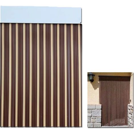 Tenda per porta con nastro Ebro 90 x 210 marrone/beig 11425