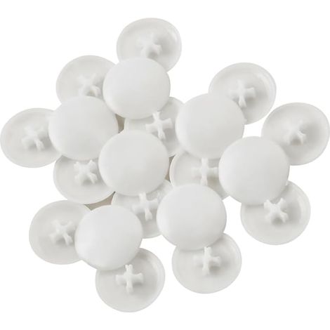 Lot de 200 cache-vis en plastique blanc de 17 mm avec vis autoperceuses, cache-vis étanches, protection de vis décorative, cache-tête de vis décoratifs, cache-trous de vis anti-poussière (1/4)