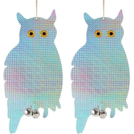 Répulsif Pigeon, 2 PCS Faux Hibou Réfléchissant Oiseau Effaroucheur Répulsif Dispositif, Hanging Oiseau Hibou Holographique Réfléchissant Dissuasif Effrayant Oiseau Répulsif Dispositif (1/5)