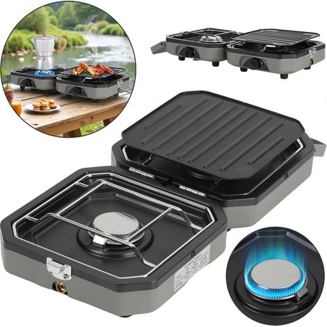 SWANEW Fornello a gas pieghevole Fornello da campeggio Cucina da campeggio 2 Multi Cook Cooker Gas Grill (1/5)