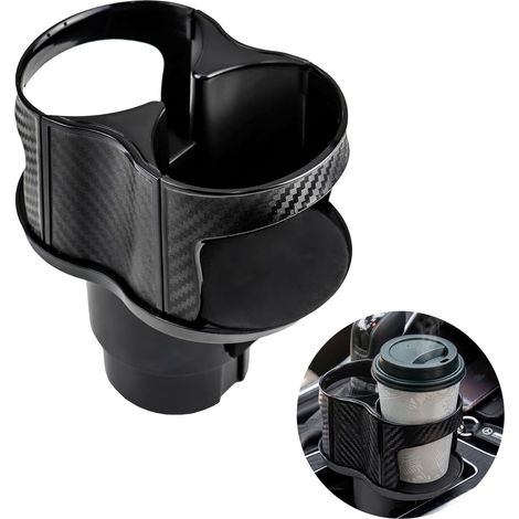 Portabicchieri per auto multifunzionale, portabicchieri universale 2 in 1 sul bracciolo centrale regolabile, compatibile con tazze originali, tiene saldamente tazze e lattine di caffè. Misura universa (1/4)