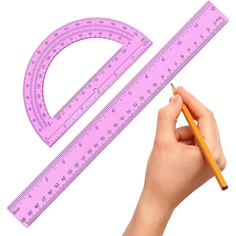 Règle et rapporteur Fournitures scolaires de mathématiques pour (1/5)