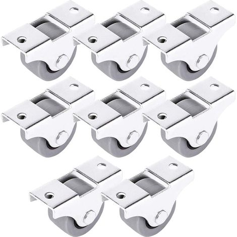 Forehill – Lot de 8 roulettes fixes 25mm – Charge maximale 20kg – Caoutchouc haute qualité – Pour sols durs, parquet et carreaux (1/5)