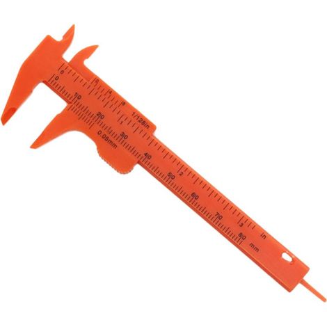 Mini pied à coulisse en plastique 8 cm, double fonction de mesure (1/5)