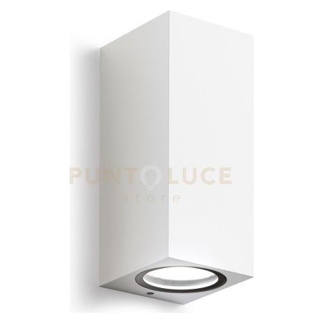 GES913- APPLIQUE BIANCO 2 LUCI ATTACCO GU10 IP44 6,8X16CM QUADRATO