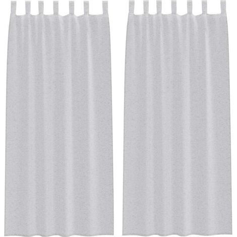 Maison Exclusive - Voile-Vorhang 2 pcs Hellgrau 225 x 140 cm Poly