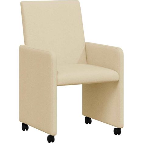 Maison Exclusive - Esszimmerstühle mit Rollen 2 pcs Creme 57 x 66