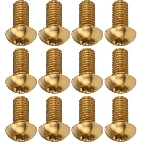 12 Vis en Titane pour Disque de Frein Vélo, 12Pcs M5x10mm Doré, Accessoires Cyclisme (1/5)