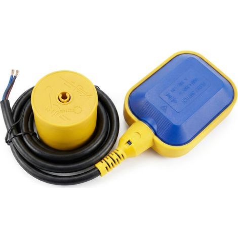 Interrupteur à flotteur de 2 m, interrupteur à flotteur étanche et lesté 220 V 16 A et contrôleur de niveau de liquide avec câble (2 m) (1/4)