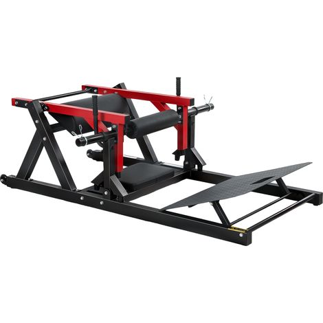 Hüftstreckmaschine mit verstellbarer Plattform, 270 kg Tragkraft und Gewichtsunterstützung, Rot (1/5)