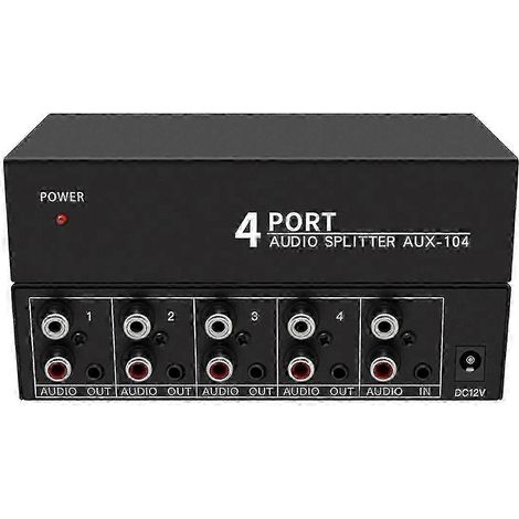 Distributeur audio RCA 1x4 L/R, compatible avec les ordinateurs et les lecteurs multimédias. (1/5)