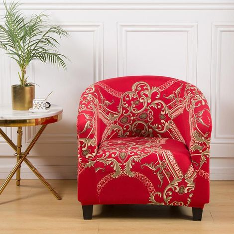 Housse De Fauteuil Extensible Housse De Chaise Imprimé Amovible Lavable Housse De Canapé Modern Revêtement De Fauteuil Pour Comptoir De Bar Salon Salle À Manger Réception Bureau (26) (1/5)