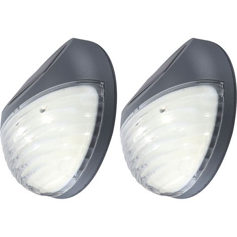 2er Set LED Solarleuchte Garten Zaun Beleuchtung Außenbereich IP44 Lampe Leuchte