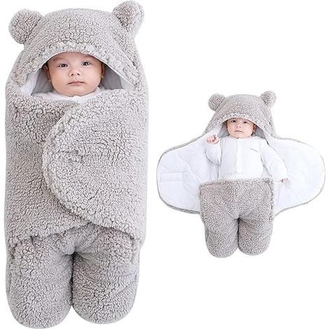 Puckdecken für Neugeborene, Puckdecken mit Kapuze, Schlafsäcke, geeignet für Babys von 0 bis 6 Monaten. (1/5)