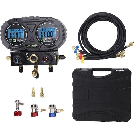 Compteur numérique à collecteur unique, Kit de Recharge de réfrigérant pour climatisation, vide de pression pour système CVC (1/5)