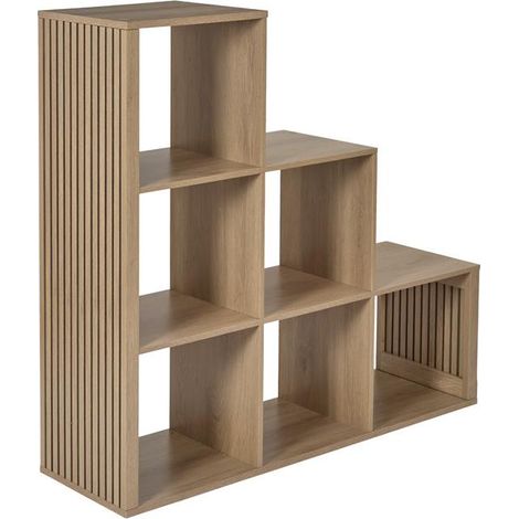 Étagère Escalier 6 Cases "Klaus" 102cm Marron