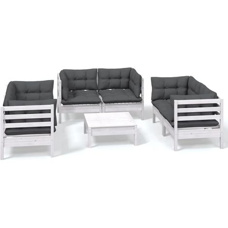 Maison Exclusive - Set Salotto da Giardino 7pz con Cuscini Legno Massello di Pino (1/5)