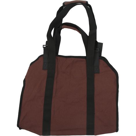 Sac à bois Oxford pliable brun,porte-bûches multifonction portable avec poignée renforcée pour camping et randonnée。 (1/5)