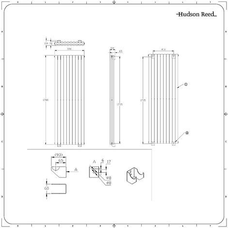 Hudson Reed – Radiateur vertical anthracite 178 x 59cm – Puissance 2335W – Chauffe rapide – Acier léger et durable – Pour chauffage central — vue 4
