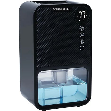 Déshumidificateur (noir) 1100 ml avec minuterie, sèche-air portable pour la maison, fonctionnement silencieux (1/5)