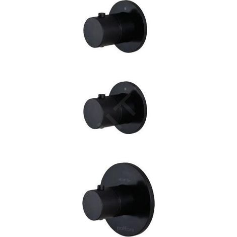 Paffoni Modular Box - Mitigeur thermostatique encastré, pour 2 sorties, noir mat MDE018NO (1/5)