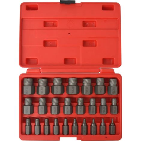 25-tlg. Vielzahn-Schraubenausdreher-Set Stahl vidaXL