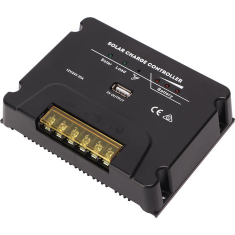 Régulateur de charge solaire MPPT 20A 12V 24V panneau batterie intelligent protection surcharge court-circuit pour camping-car bateau maison (1/5)