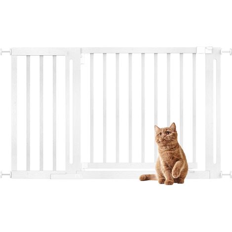 Bettacare Wooden Elegance Dog Gate, White, 125cm - 133cm, Pressure Fit Pet Gate, 73cm Extra Wide Doorway, Easy Installation