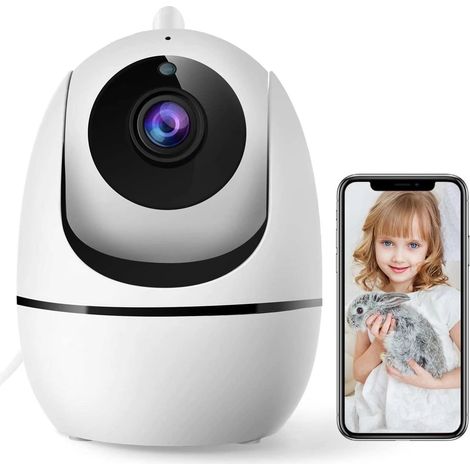 WiFi Security Camera, 1080P Indoor Camera, Wireless Video Surveillance, Motion Detection, Two-Way Audio, Night Vision, 8X Zoom, for Alexa/Baby/Pet-Pan/Tilt 360 (1/5)