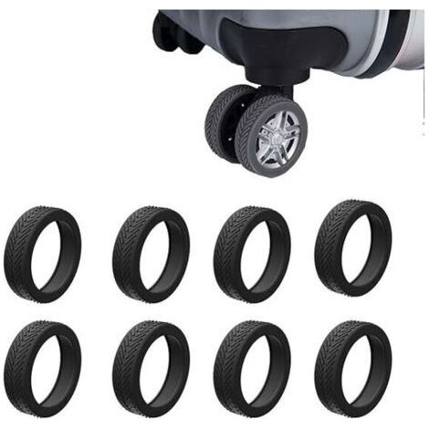 Housse de protection en caoutchouc pour roue de valise, silencieuse, boîtier de chariot à roulettes, housse de protection de remplacement en silicone, housse de roue universelle