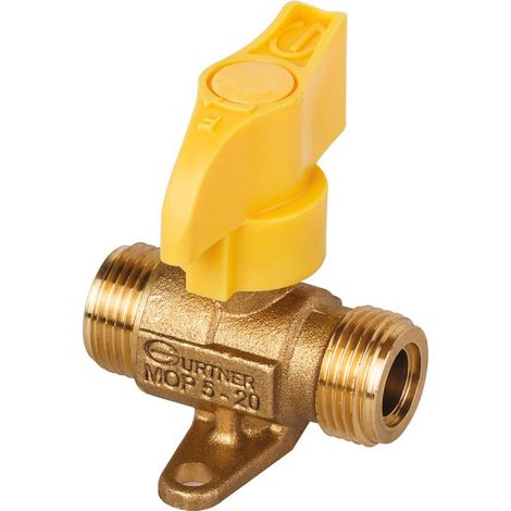 Gurtner – Robinet gaz propane quart de tour mâle – Filetage métrique 20 x 150 mm – Pour installations gaz – Norme NF