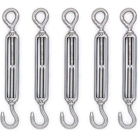 Set of M5 304 stainless steel hook and eye tensioners (1/4)