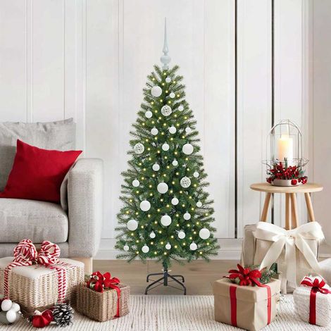 Künstlicher Weihnachtsbaum mit 150 LEDs Grün 120 cm PE und PVC