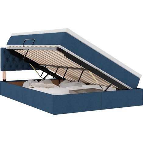 Maison Exclusive - Aufbewahrungsbett mit Matratze Blau 140 x 200