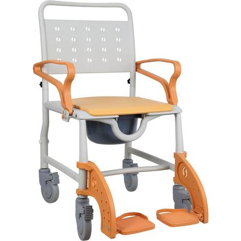 FLASIDU – Duschstuhl mit Armlehnen, 4-in-1-Design, höhenverstellbar, rostfrei und korrosionsbeständig, maximale Tragfähigkeit 159 kg