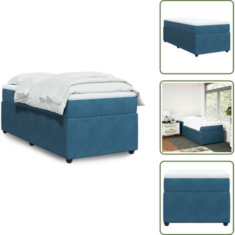 Boxspringbett mit Matratze Dunkelblau 80x200 cm Samt - Boxspringbett - Boxspringbetten - Bett - Bett Mit Stauraum