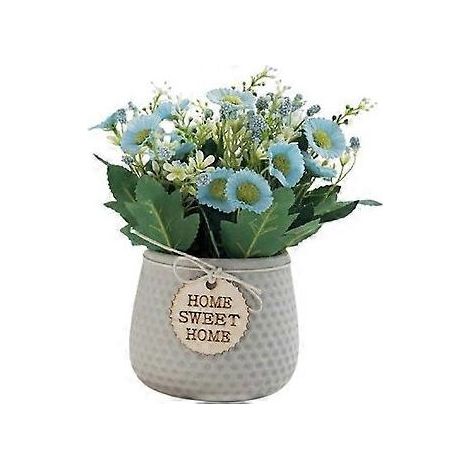 Plante artificielle grise en forme de marguerite avec pot en céramique pour intérieur et extérieur - Décoration de table (1/2)