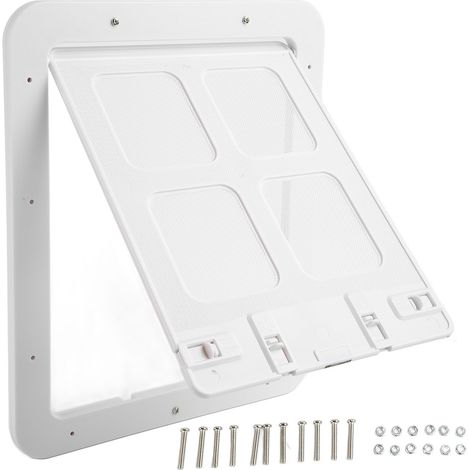 Porte moustiquaire pour animaux de compagnie, respirante, silencieuse, prévention des moustiques, sans bavure, chatière en plastique, blanc S (1/5)
