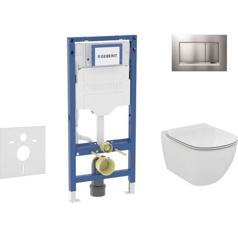 Geberit Duofix - Set per installazione pre- parete, vaso Tesi e sedile, pulsante Sigma30, cromo opaco/cromo SANI11CD2122