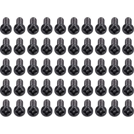 Vis M3x10 DIN7985 acier zingué noir, tête bombée, filetage complet, lot de 50 pièces, boulons de fixation. (1/5)