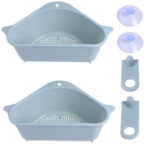 BUNTHAUS Crépine de salle de bain évier coin support évier de cuisine égouttoir panier ventouse triangulaire Drain panier
