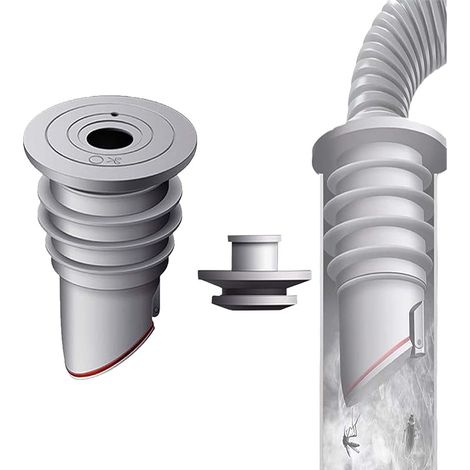 Washing Machine Hose Gasket, 35-40mm Grey Washing Machine Drain Hose Seal with Silicone Sealing Cap, Washing Machine Hose for Home Kitchen (1/5)