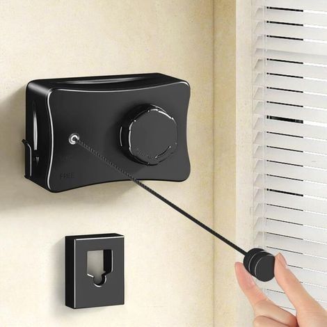 Étendoir à Linge rétractable, 5,1 m en Acier Inoxydable, pour intérieur et extérieur, Corde à Linge réglable Invisible(La Nouvelle-Noir) (1/5)