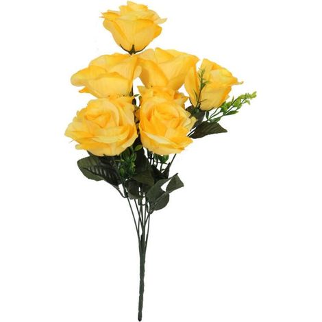 Un ramo de 8 rosas con la adición de boj amarillo. (1/4)