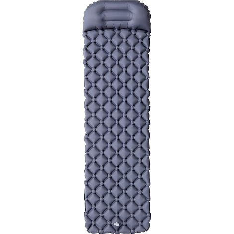 Colchoneta Turística con Bomba, Gris - Compacta y Portátil