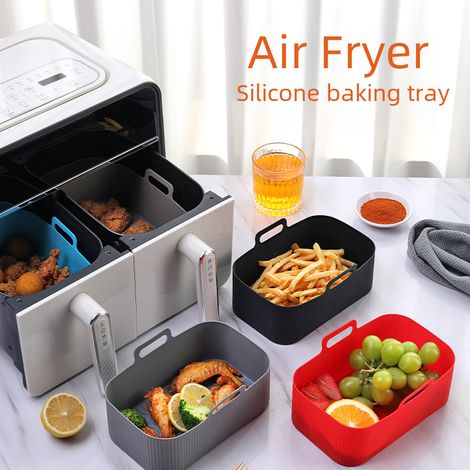 Bac En Silicone Pour Friteuse À Air - Design Rectangulaire Résistant À La Chaleur - Pour Cuisine Quotidienne Et Cuisson Saine - 1 Pièce