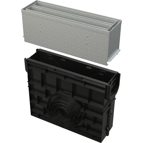Alcadrain AVZ101R-R124R Servicebox für Schlitzrinne, symmetrisch, 160 mm, verzinkt (1/4)